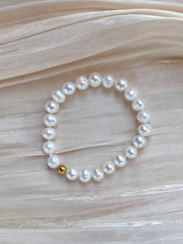 Children’s Pearl Bracelet – Safe Kids Jewelry with Stretch Design - raffiepearls47