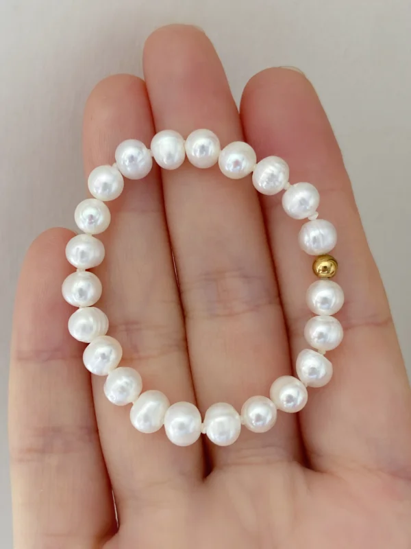 Children’s Pearl Bracelet – Safe Kids Jewelry with Stretch Design - raffiepearls47