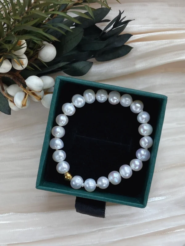 Children’s Pearl Bracelet – Safe Kids Jewelry with Stretch Design - raffiepearls47