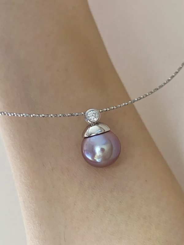 Pearl Choker - Collar with Pearls White/Purple/Black - raffiepearls48