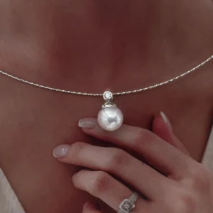 Pearl Choker - Collar with Pearls White/Purple/Black - raffiepearls48