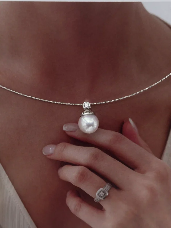 Pearl Choker - Collar with Pearls White/Purple/Black - raffiepearls48