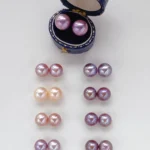 Purple Pearl Earrings – Natural 10mm Pearl Earrings in Sterling Silver - raffiepearls49
