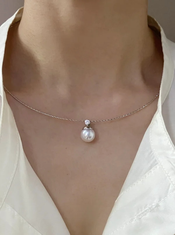 Pearl Choker - Collar with Pearls White/Purple/Black - raffiepearls48