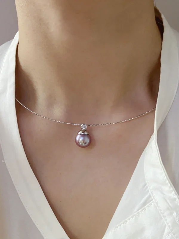 Pearl Choker - Collar with Pearls White/Purple/Black - raffiepearls48