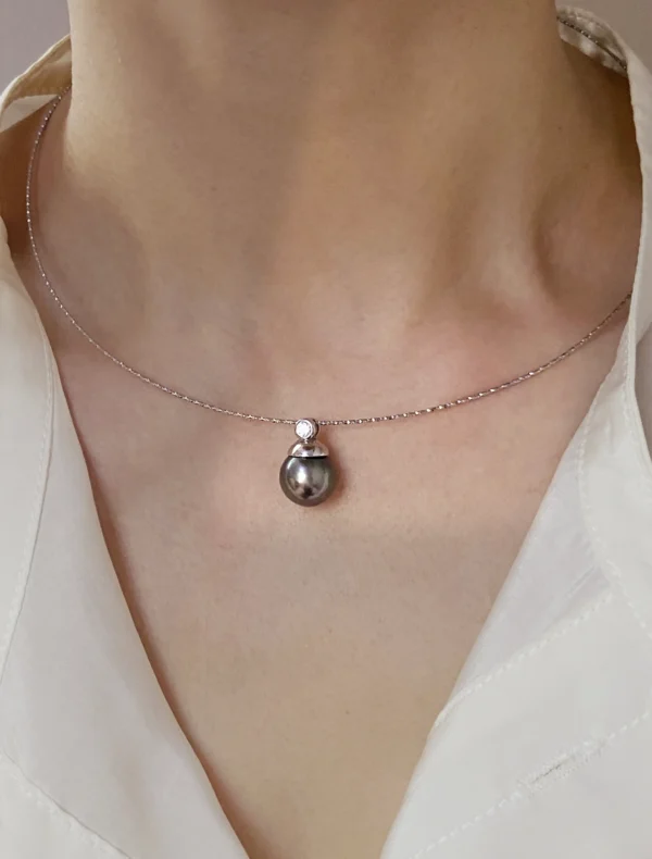 Pearl Choker - Collar with Pearls White/Purple/Black - raffiepearls48