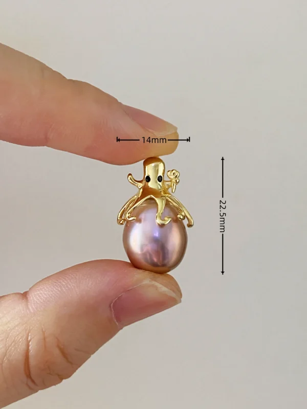 Pearl Octopus Pendant | Bee Brooch - Real Pearls in Sterling Silver - raffiepearls52