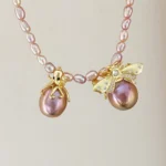 Pearl Octopus Pendant | Bee Brooch - Real Pearls in Sterling Silver - raffiepearls52