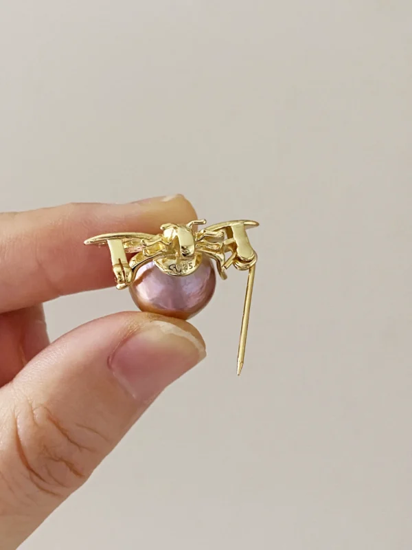 Pearl Octopus Pendant | Bee Brooch - Real Pearls in Sterling Silver - raffiepearls52