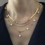 Station Pearl Necklace in Gold| Silver – Adjustable Length, Multi-Way Y Necklace - raffiepearls51