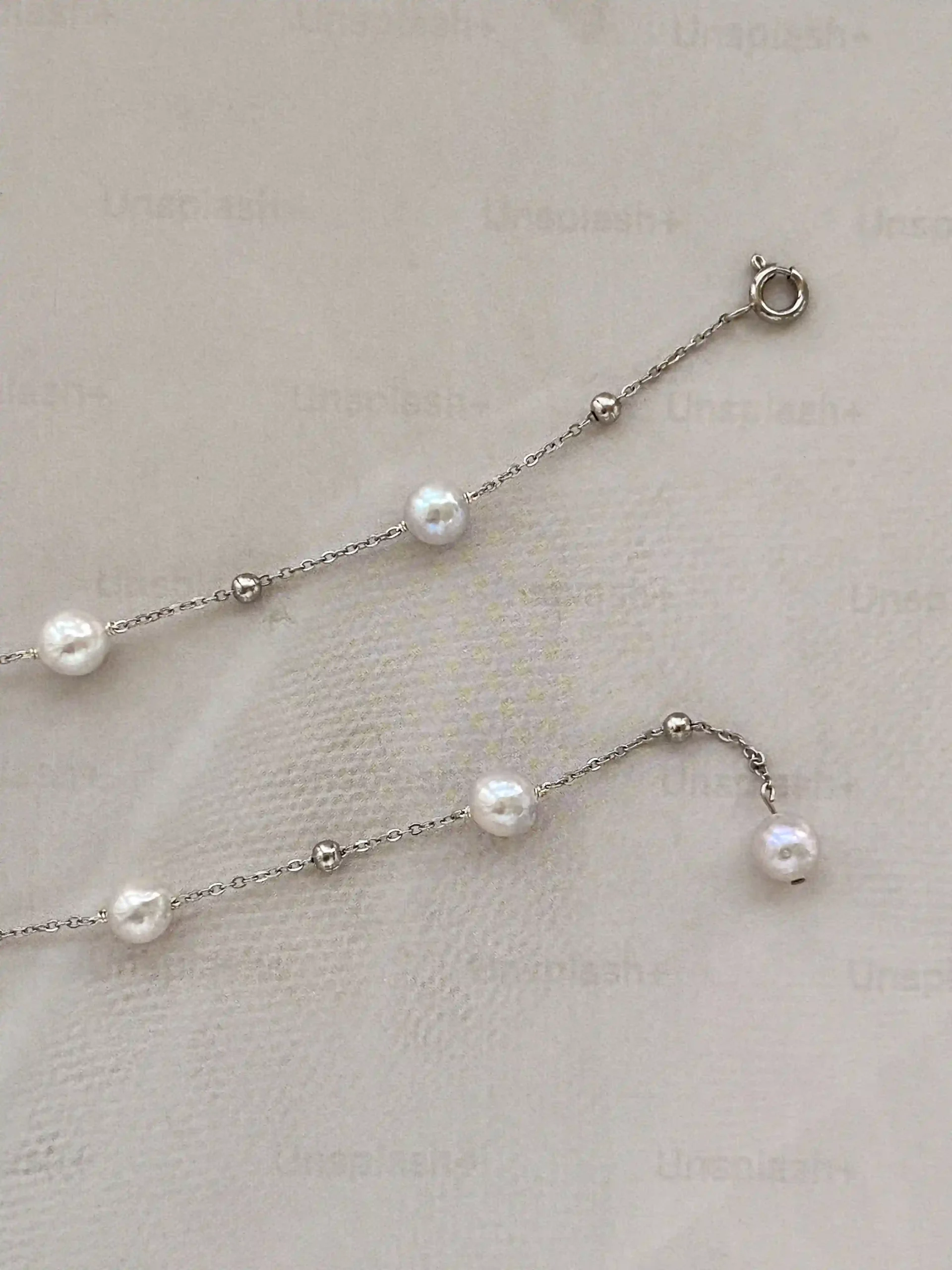 Station Pearl Necklace in Gold| Silver – Adjustable Length, Multi-Way Y Necklace - raffiepearls51