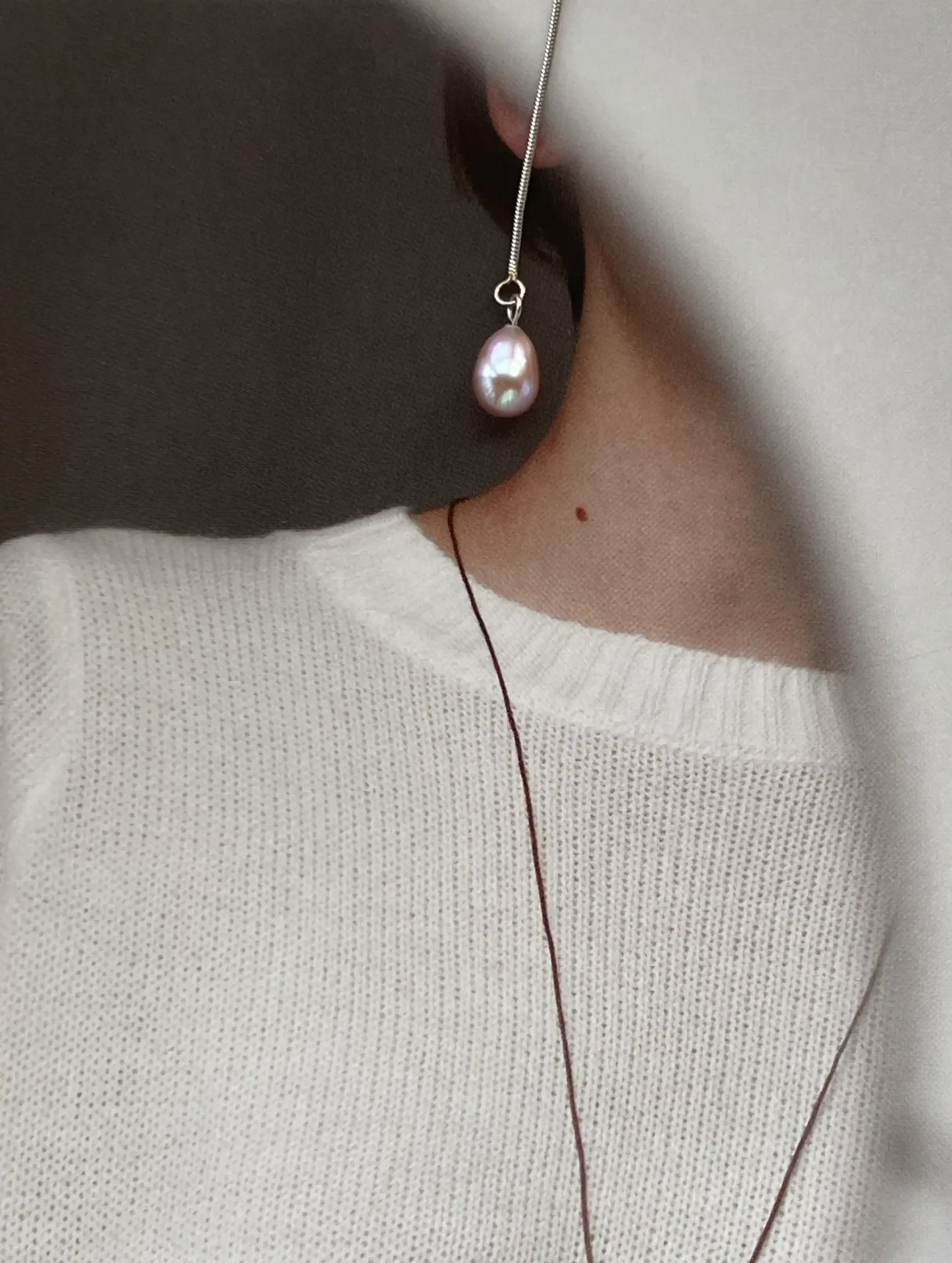 Pearl Threader Earrings with Natural Freshwater Pearls - Silver-Tone