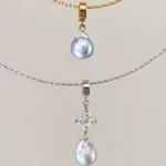 Rare Blue Akoya Pearl Pendant Choker - Not Round, Not Overpriced - raffiepearls63