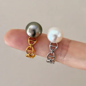 Tahitian Black Pearl Ring – 10mm Pearl in Non-Tarnish Gold or Silver