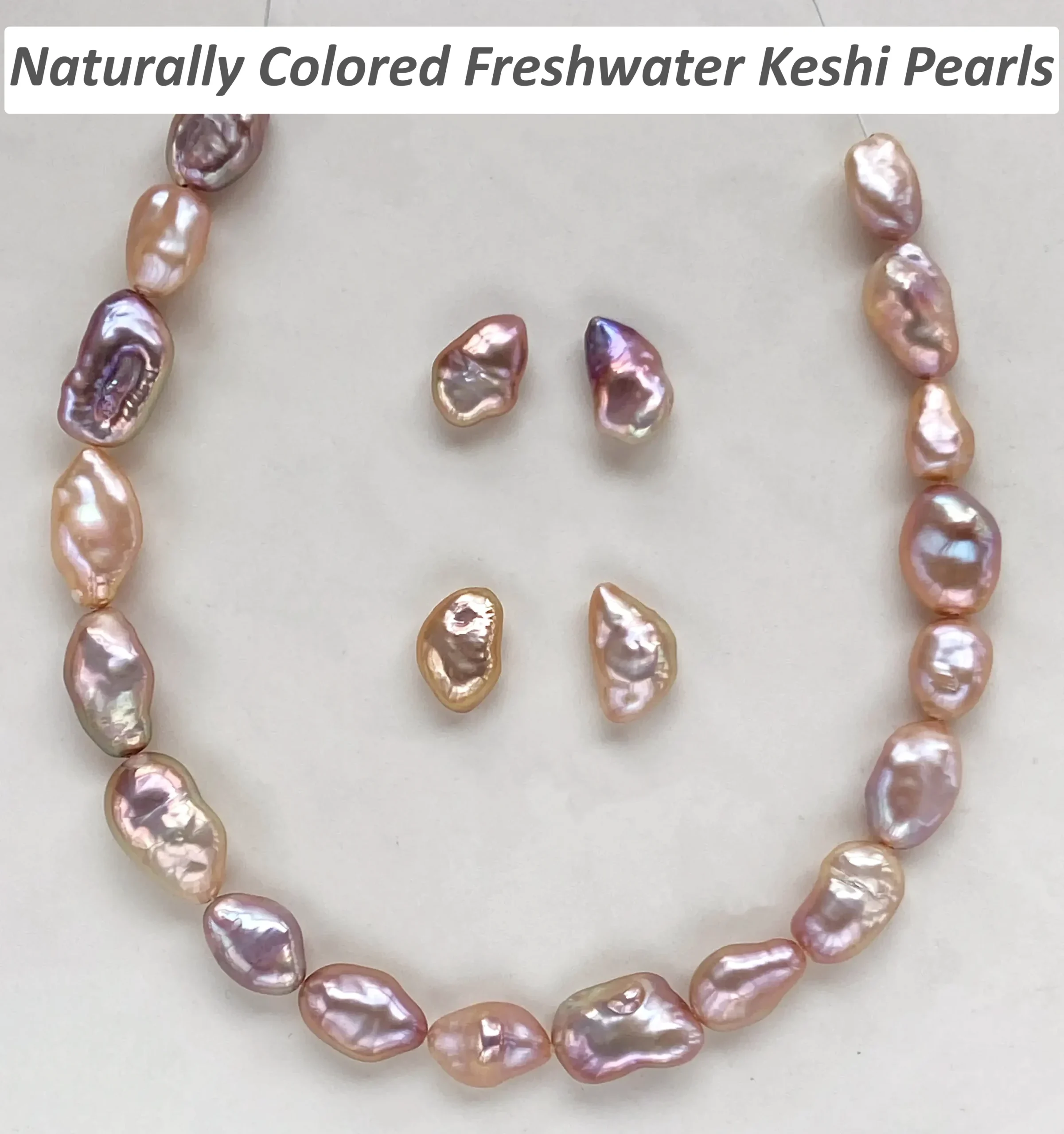 Naturally-Colored Freshwater Keshi Pearls