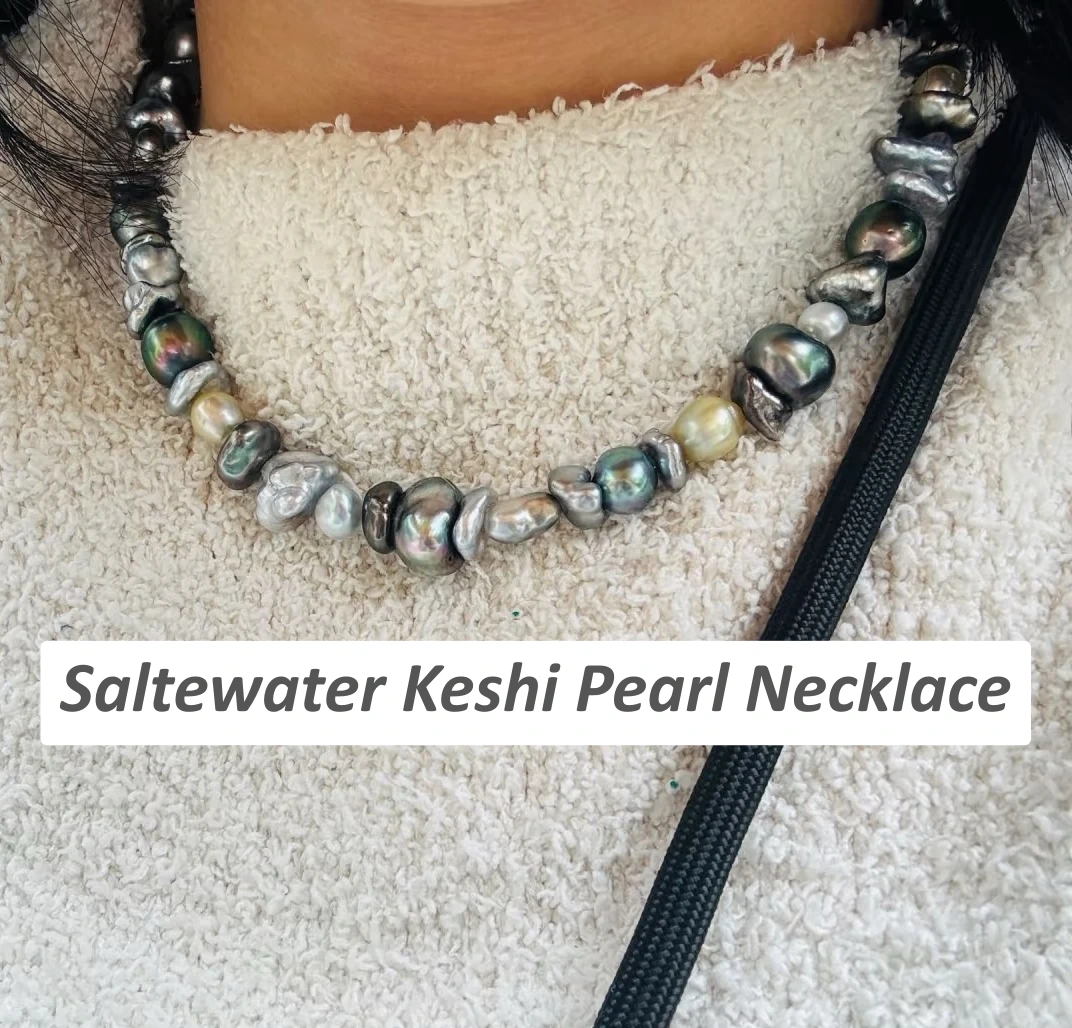Saltwater keshi necklace