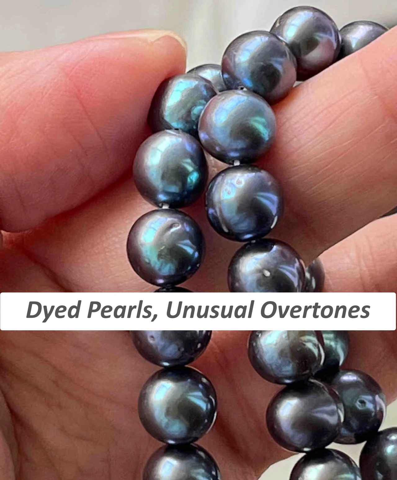dyed pearls with unusual neon blue