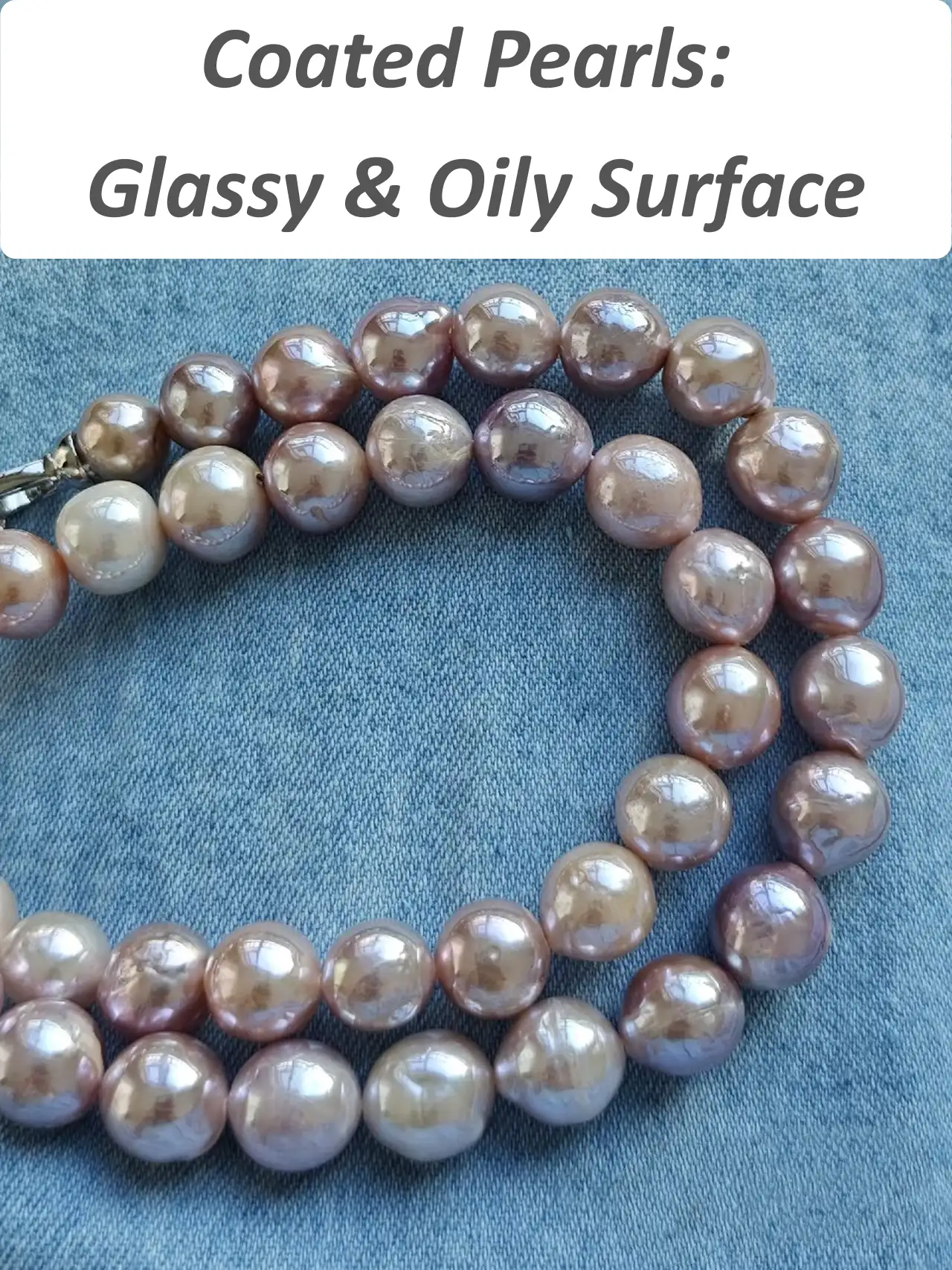 High-luster coated pearl showing glass-like reflection