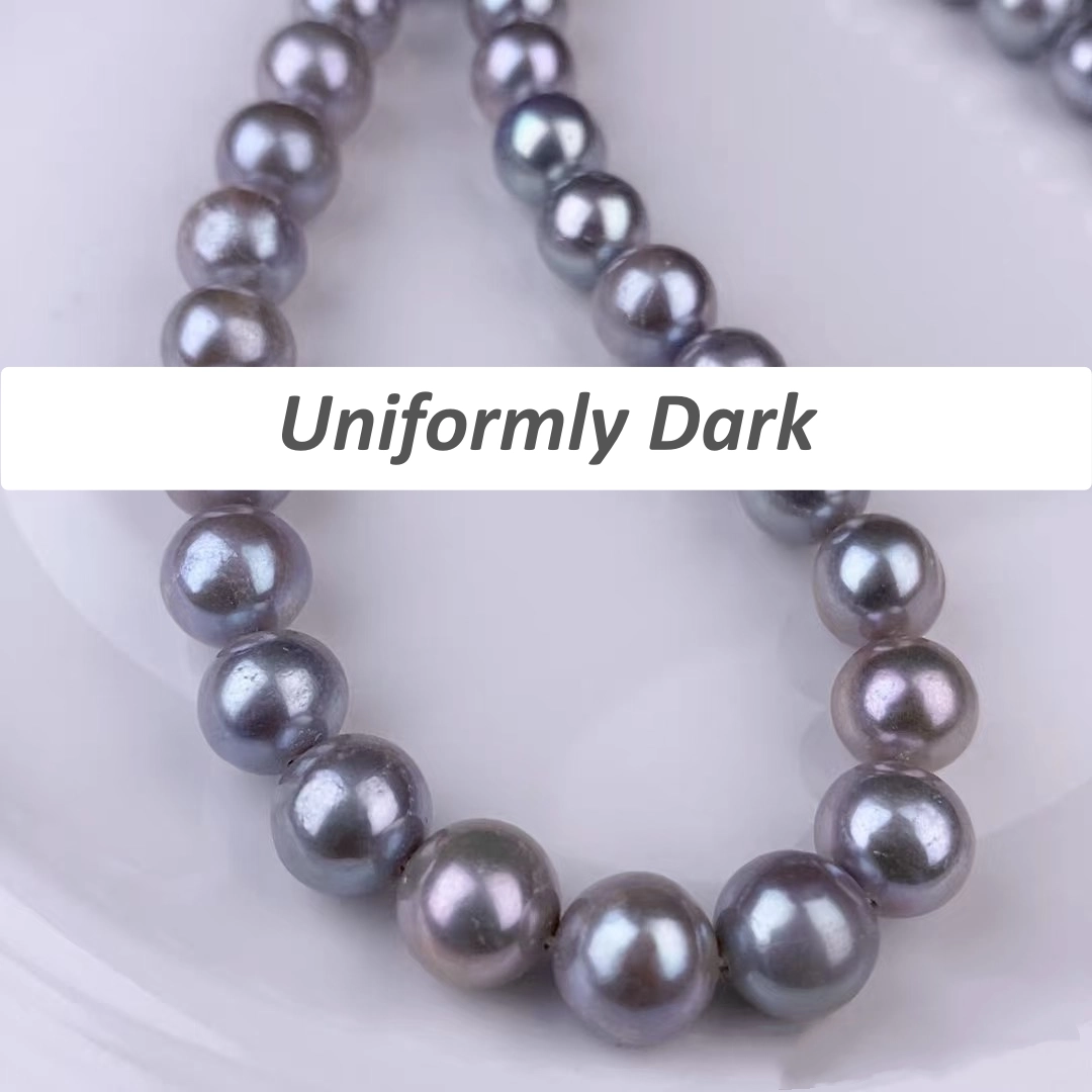 Dark grey irradiated freshwater pearl strand