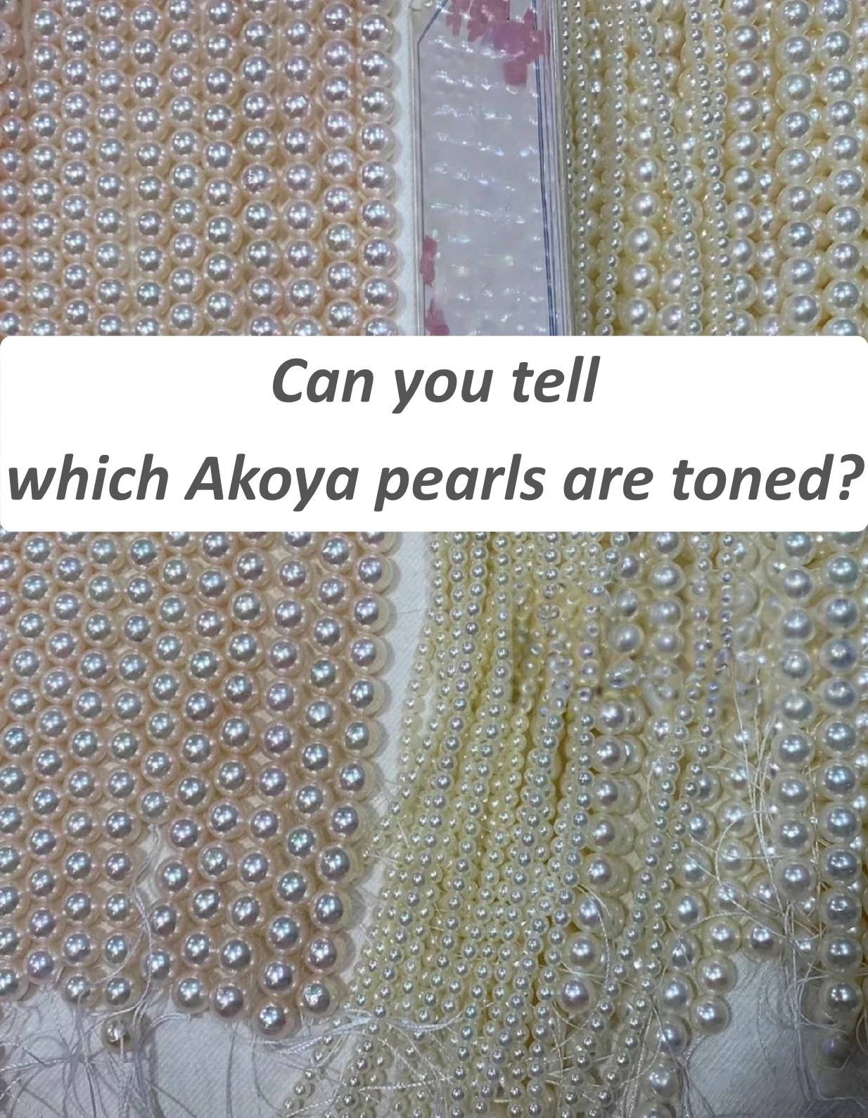 Untoned Akoya pearls compared with toned Akoya pearls