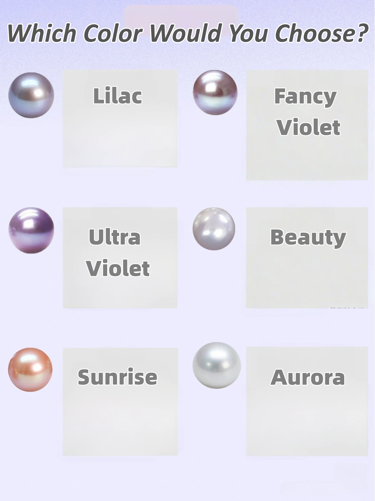 Different natural color grades of Edison pearls