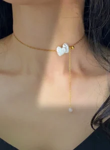 Pearl Heart Necklace | Rare Double Heart Freshwater Pearl Choker
