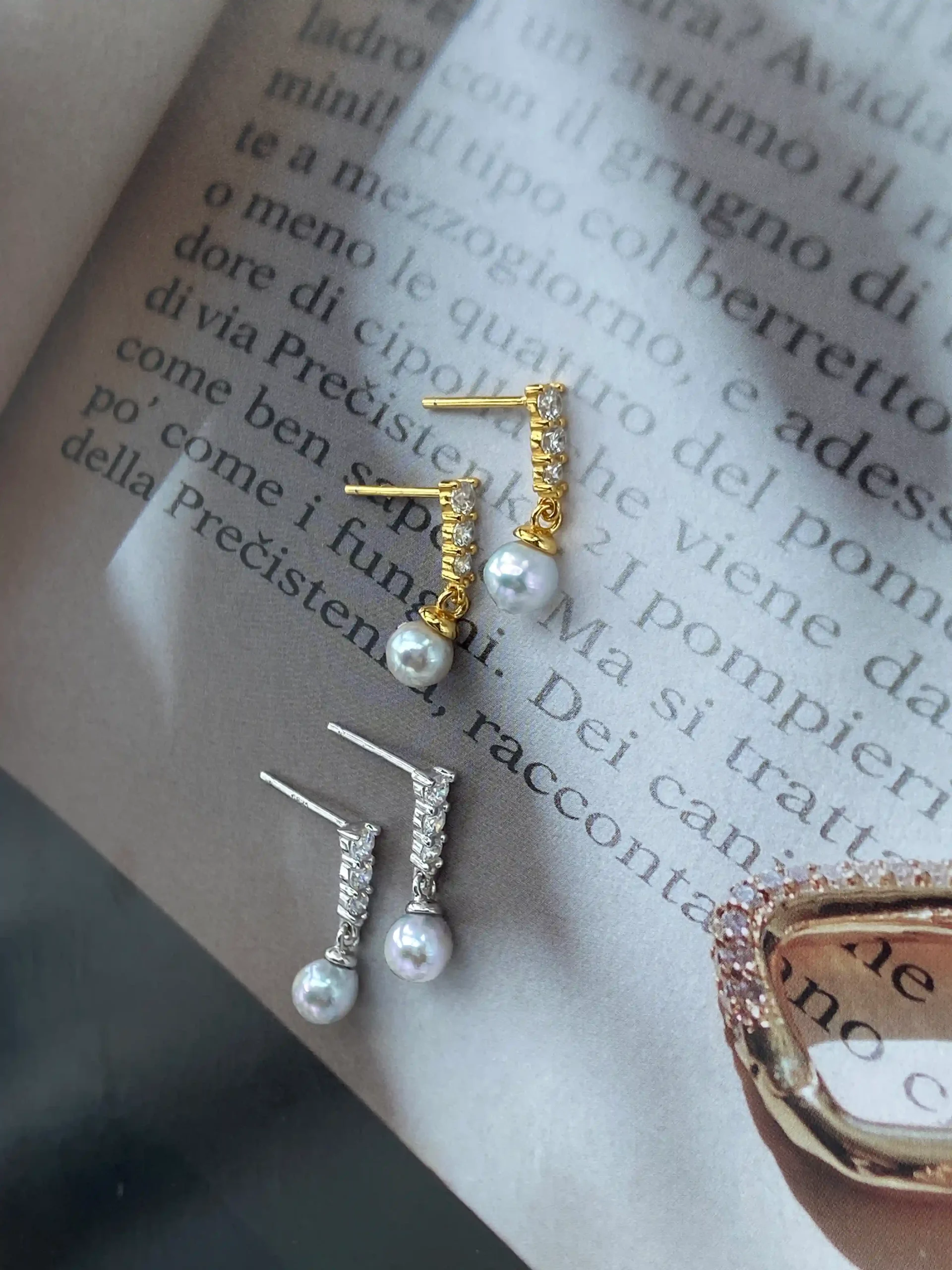Blue Akoya Pearl Earrings | Natural Ice Blue Pearl Earrings