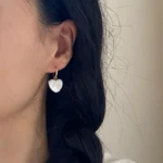 Heart Pearl Earrings | Convertible Natural Heart-Shaped Pearl Hoop Earrings - raffiepearls074