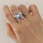 Akoya Pearl Ring – Natural Blue Akoya Pearl Sculptural Ring -raffiepearls078