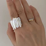 Keshi Pearl Ring | Large Statement Freshwater Pearl Ring - raffiepearls083