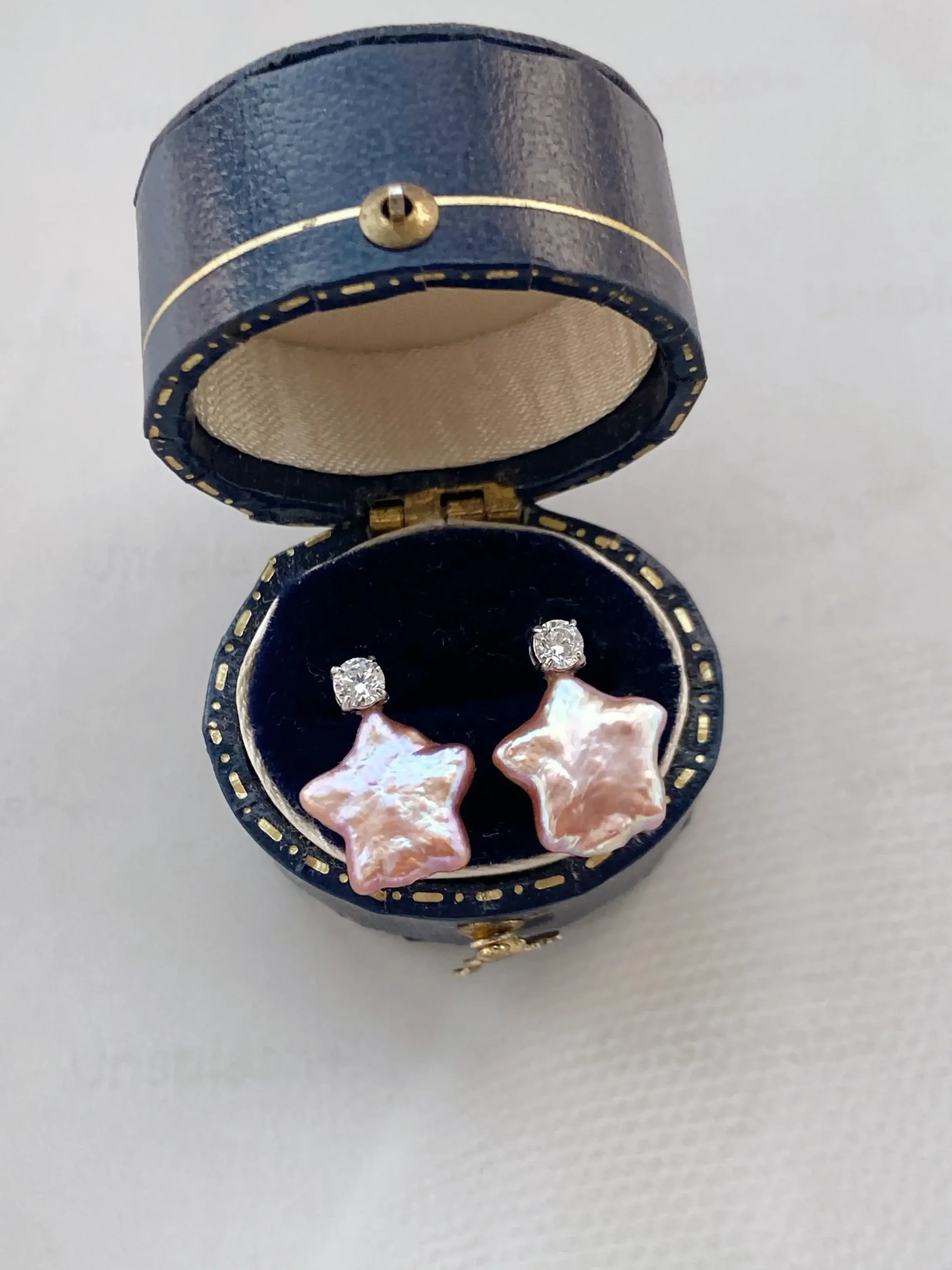 Pearl Star Earrings | Natural Star-Shaped Pearl Studs in White or Pink Color