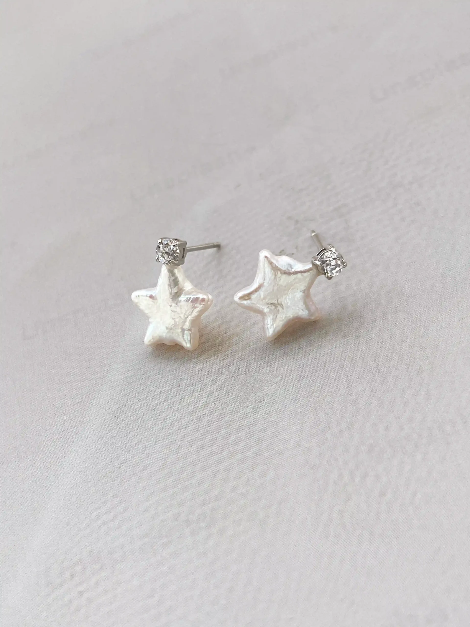 Pearl Star Earrings | Natural Star-Shaped Pearl Studs in White or Pink Color